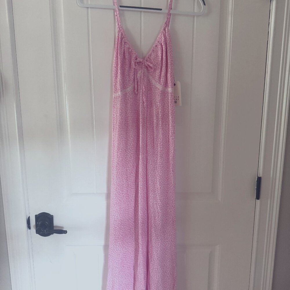Billabong pink floral long dress